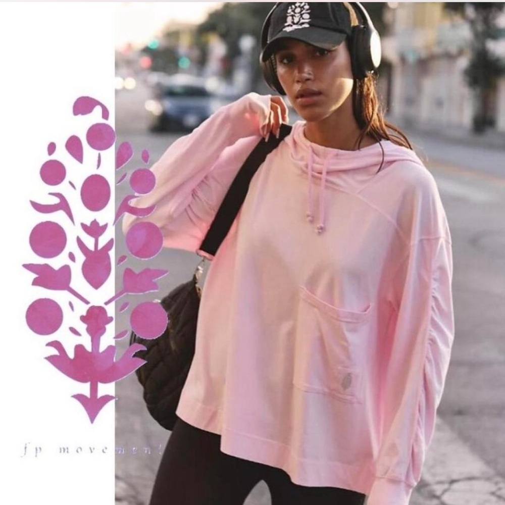 FREE PEOPLE movement Oversized Pink Women's crew neck Top